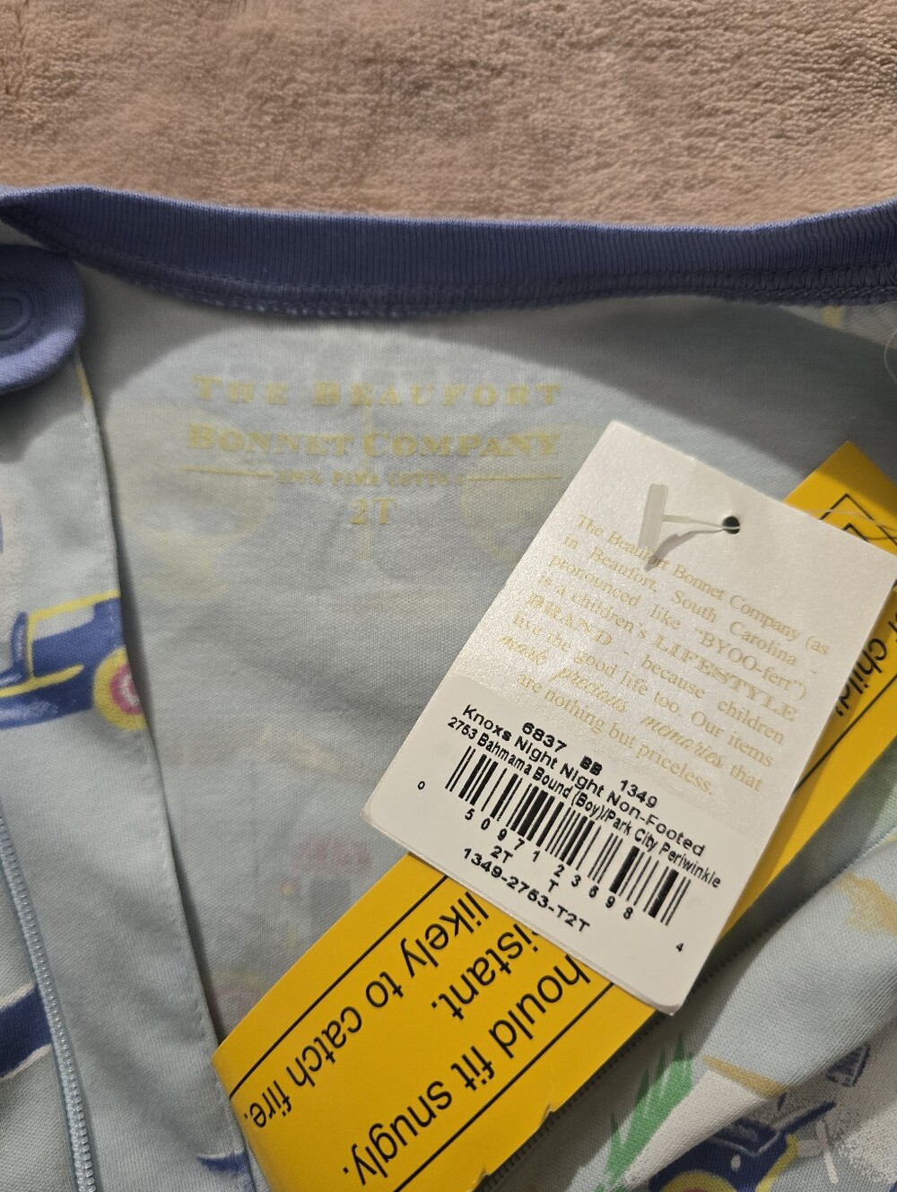 TBBC PJ’s The Beaufort Bonnet Company Night Nights Beach Size 2t - Picture 3 of 5